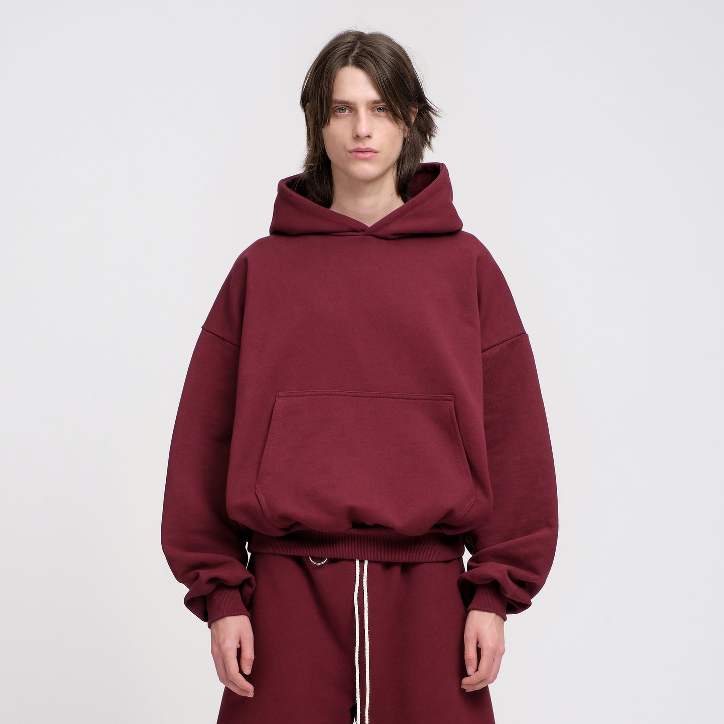 Boxy Ultra Heavyweight Hoodie (Dark Cherry)