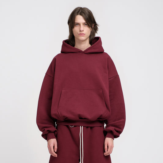 Boxy Ultra Heavyweight Hoodie (Dark Cherry)