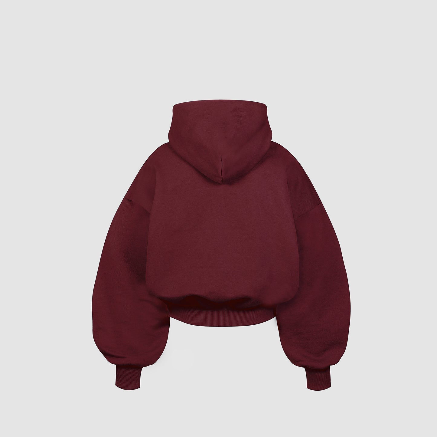 Ultra Heavyweight Cropped Zip Hoodie (Dark Cherry)