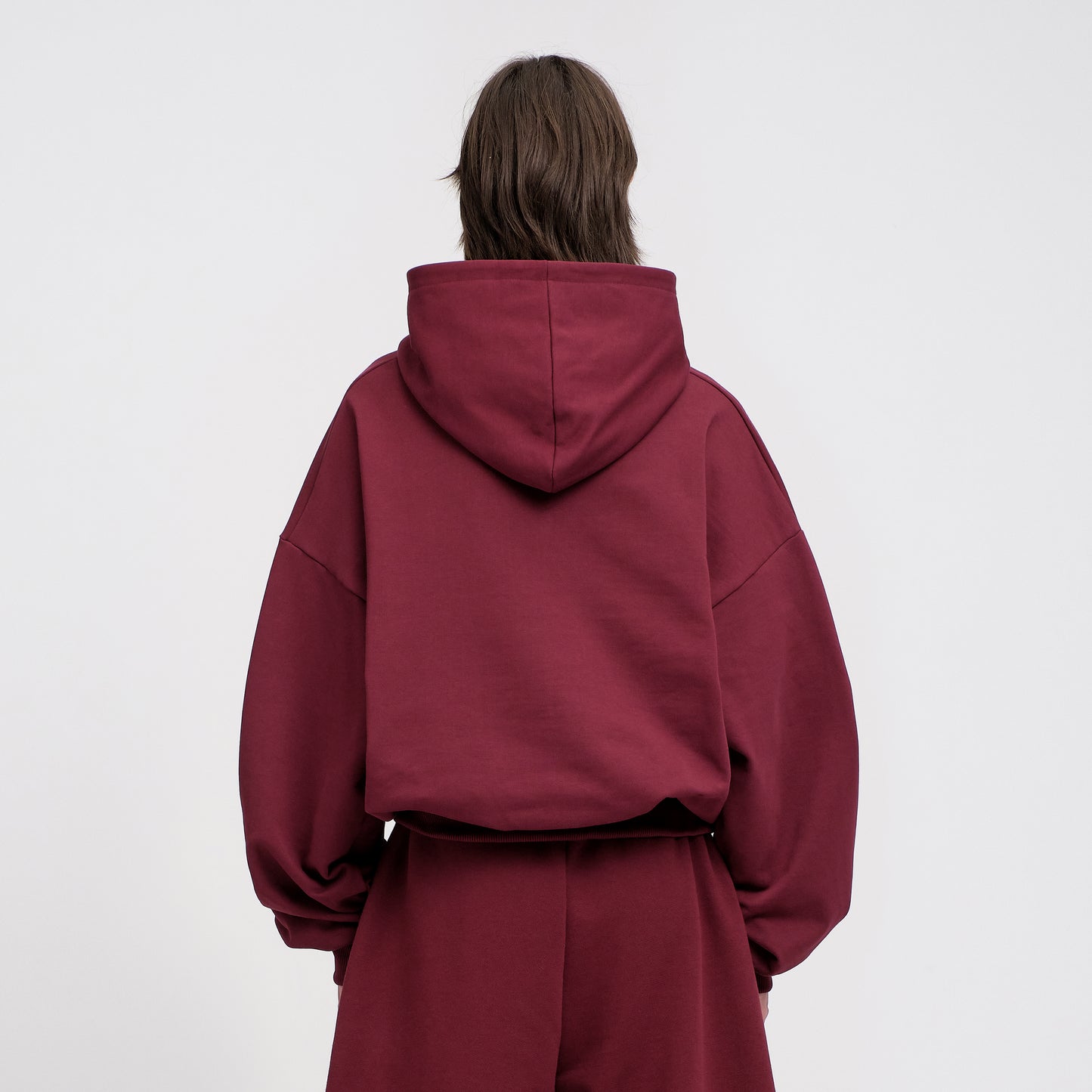 Boxy Flowy Hoodie (Dark Cherry)