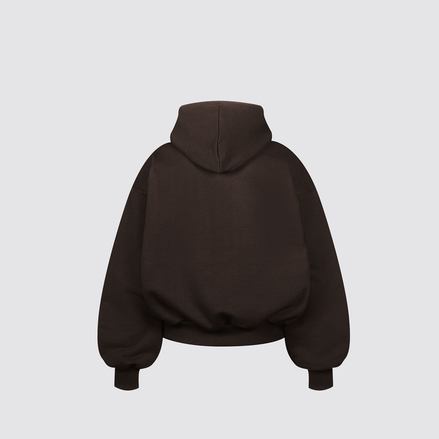 Boxy Flowy Double Zip Hoodie (Dark Chocolate)