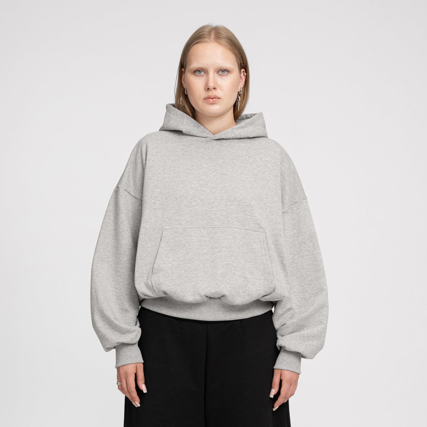 Boxy Flowy Hoodie (Grey)
