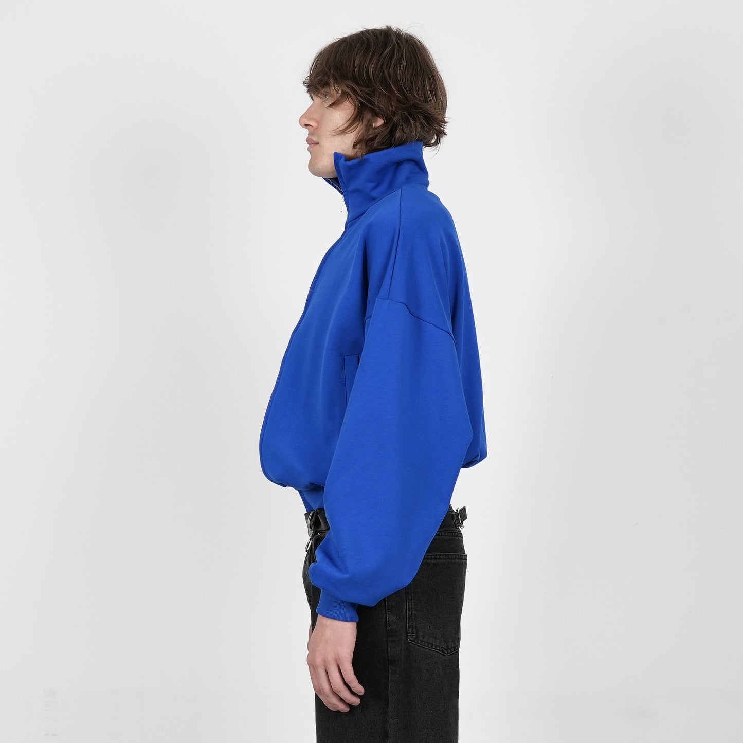 Boxy Flowy Full Zip (Cobalt Blue)