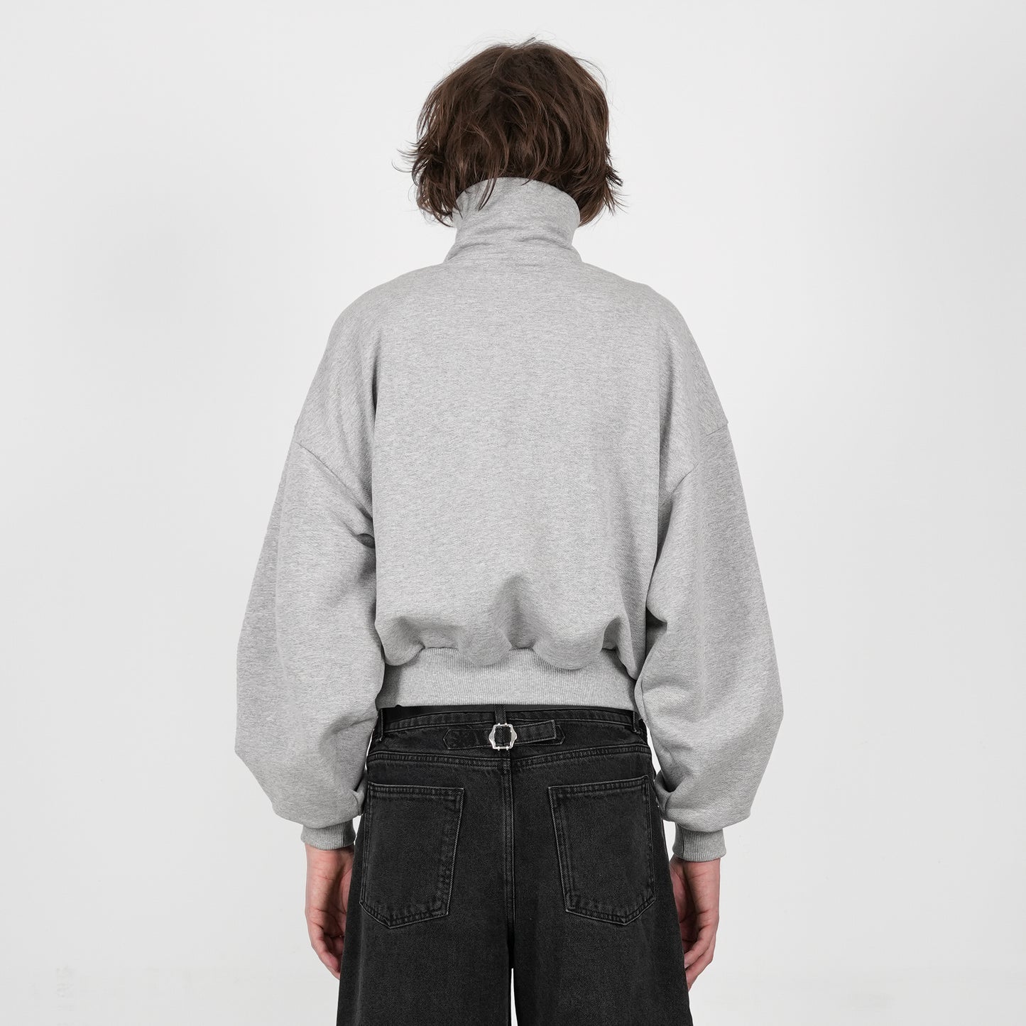 Boxy Flowy Full Zip (Grey)
