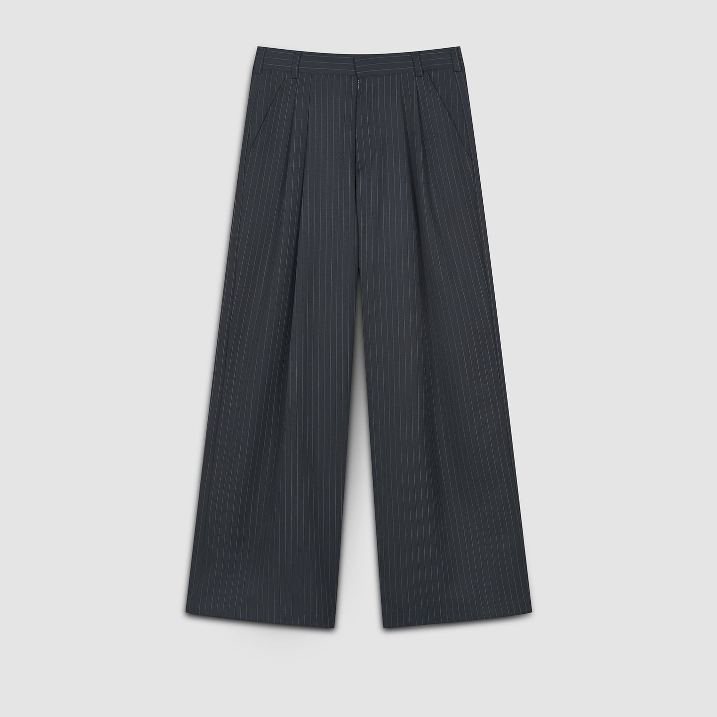 Pinstripe Office Trousers (Graphite)