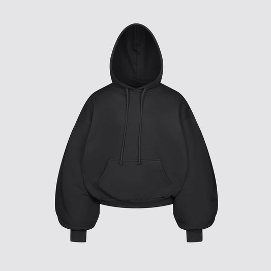 Capsule Pleated Hoodie (Black)