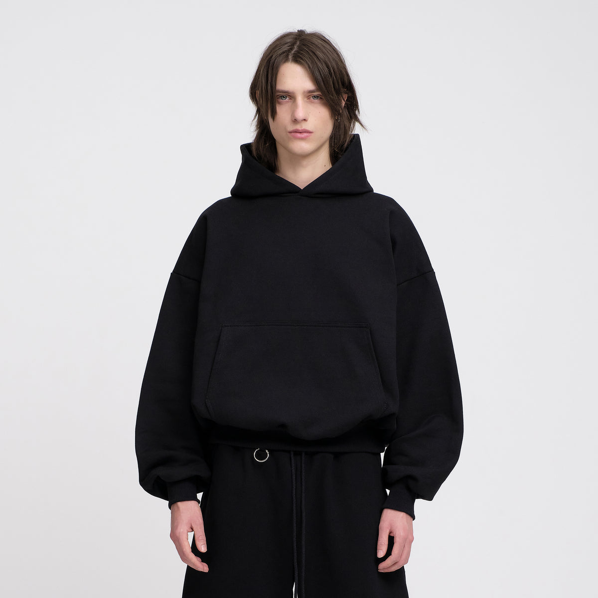 Boxy Ultra Heavy Hoodie (Black)
