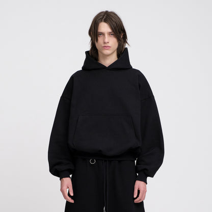 Boxy Ultra Heavy Hoodie (Black)
