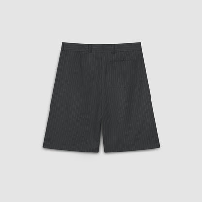 Pinstripe Office Shorts (Graphite)