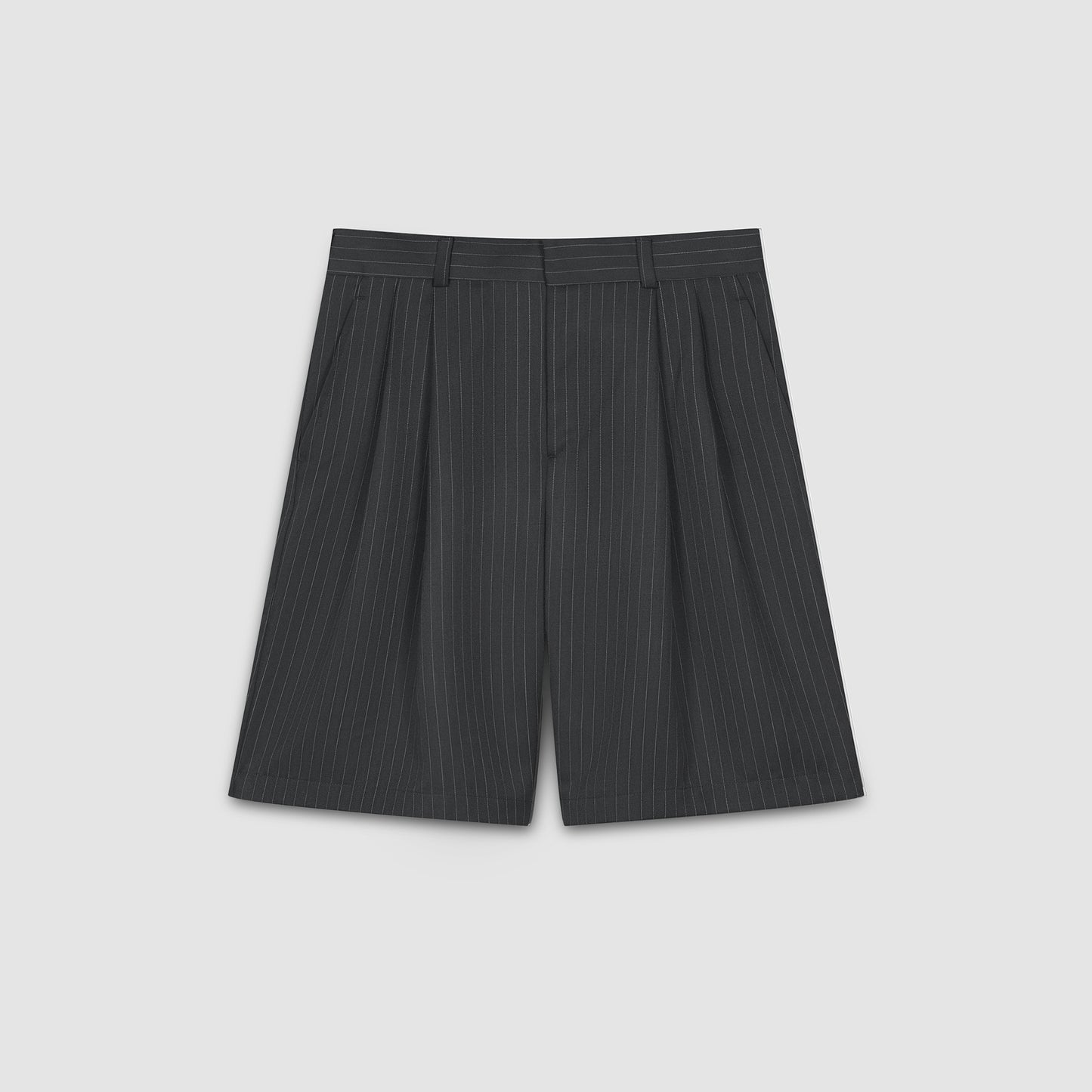 Pinstripe Office Shorts (Graphite)