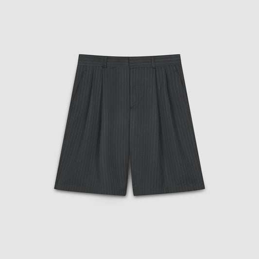Pinstripe Office Shorts (Graphite)