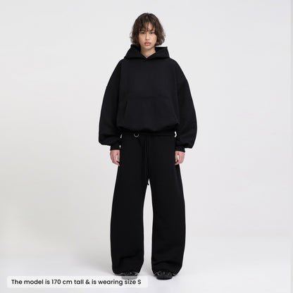 Flowy Barrel Sweatpants (Black)