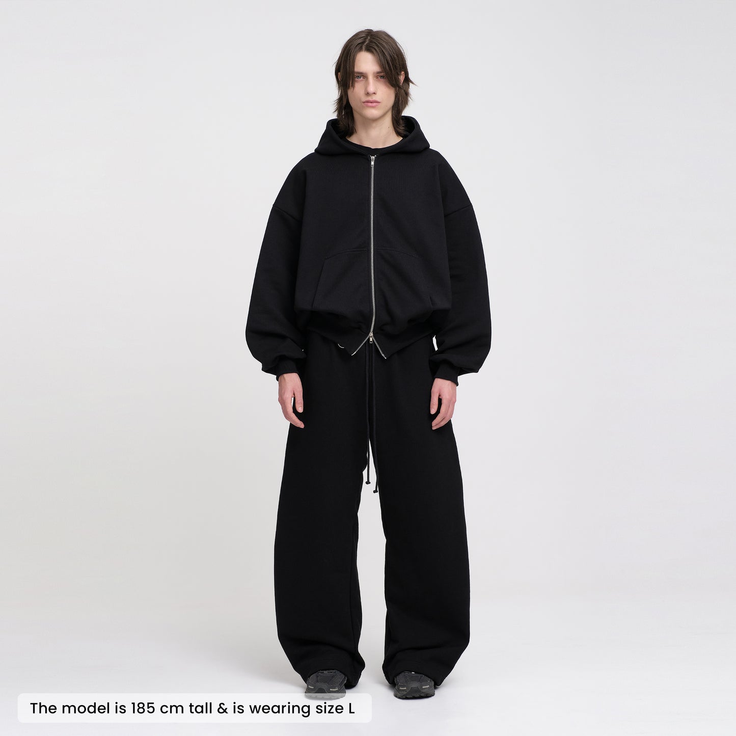 Flowy Barrel Sweatpants (Black)