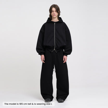 Flowy Barrel Sweatpants (Black)