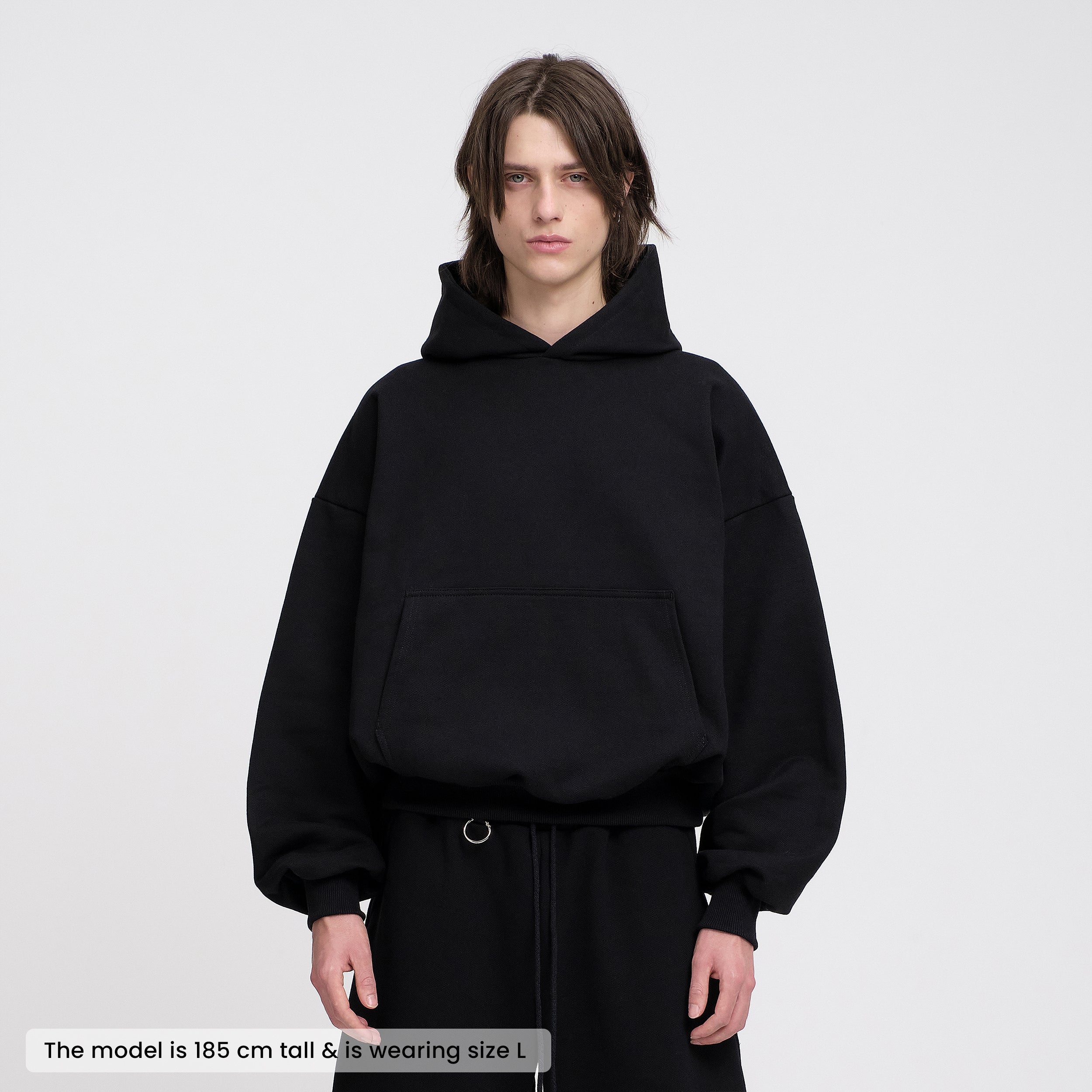 Boxy Ultra Heavyweight Hoodie (Black) – CUBBY