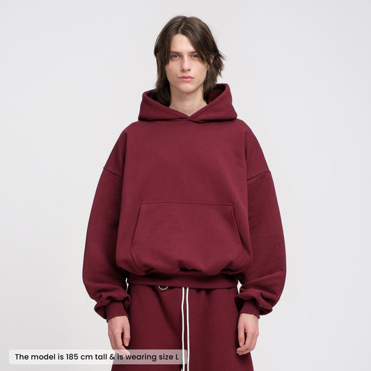 Boxy Ultra Heavyweight Hoodie (Dark Cherry)