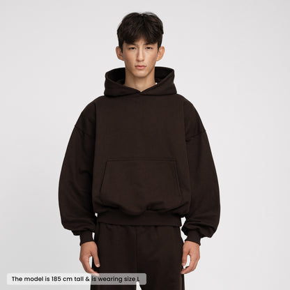 Boxy Ultra Heavyweight Hoodie (Dark Chocolate)