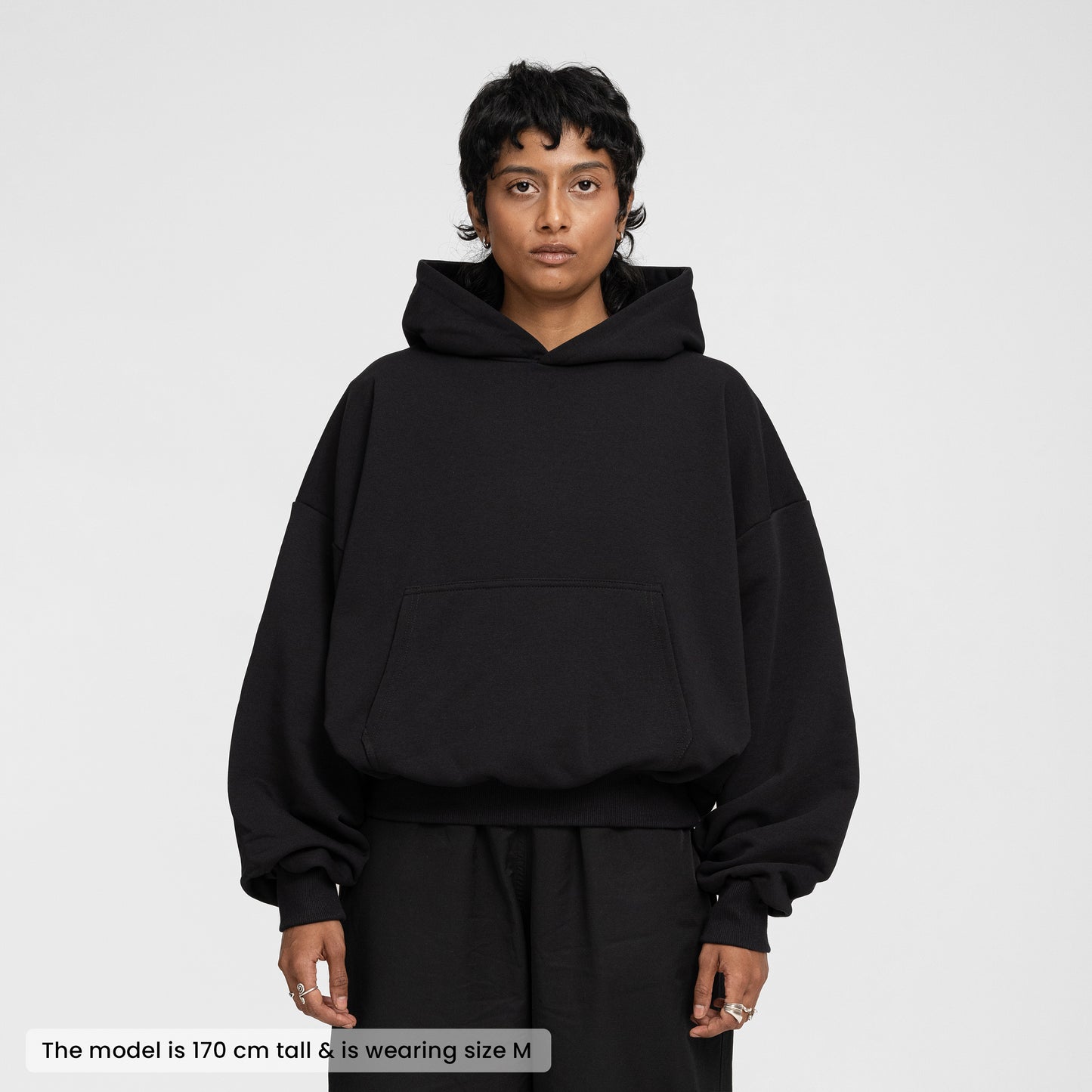 Boxy Flowy Hoodie (Black)