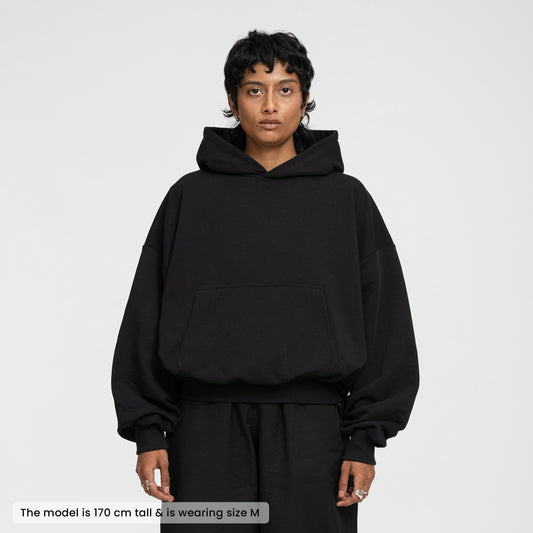 Boxy Flowy Hoodie (Black)