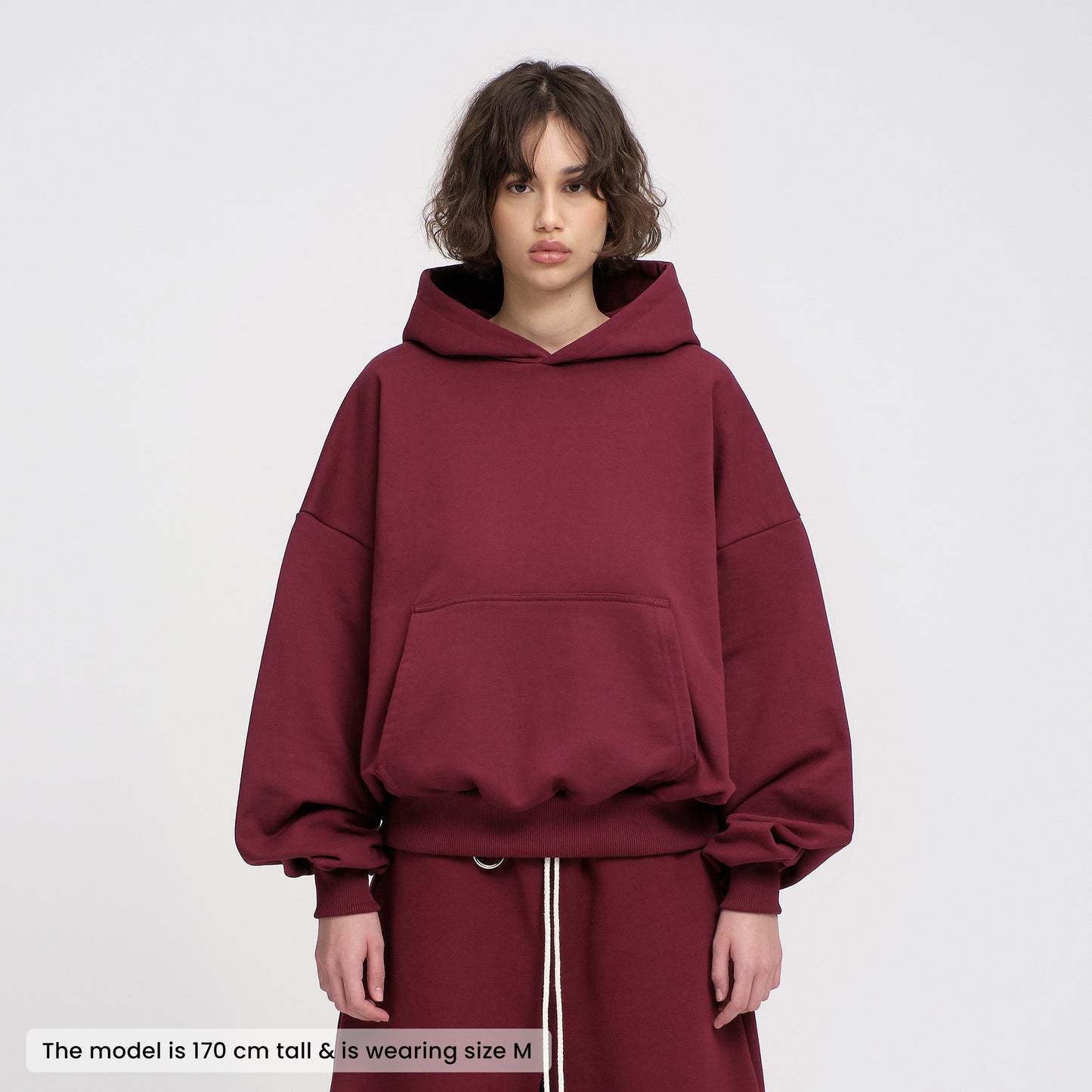 Boxy Flowy Hoodie (Dark Cherry)