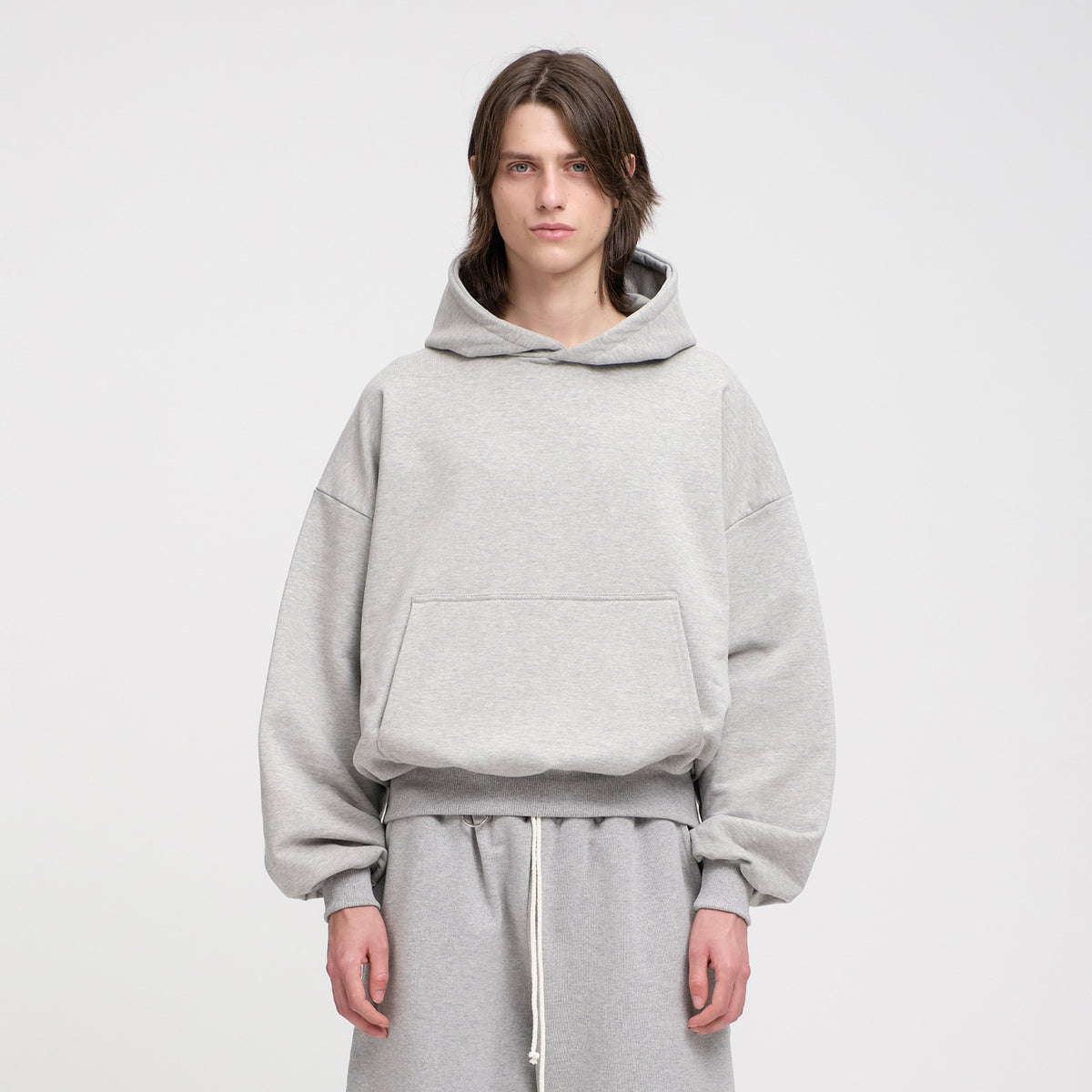 Boxy Flowy Hoodie (Grey)