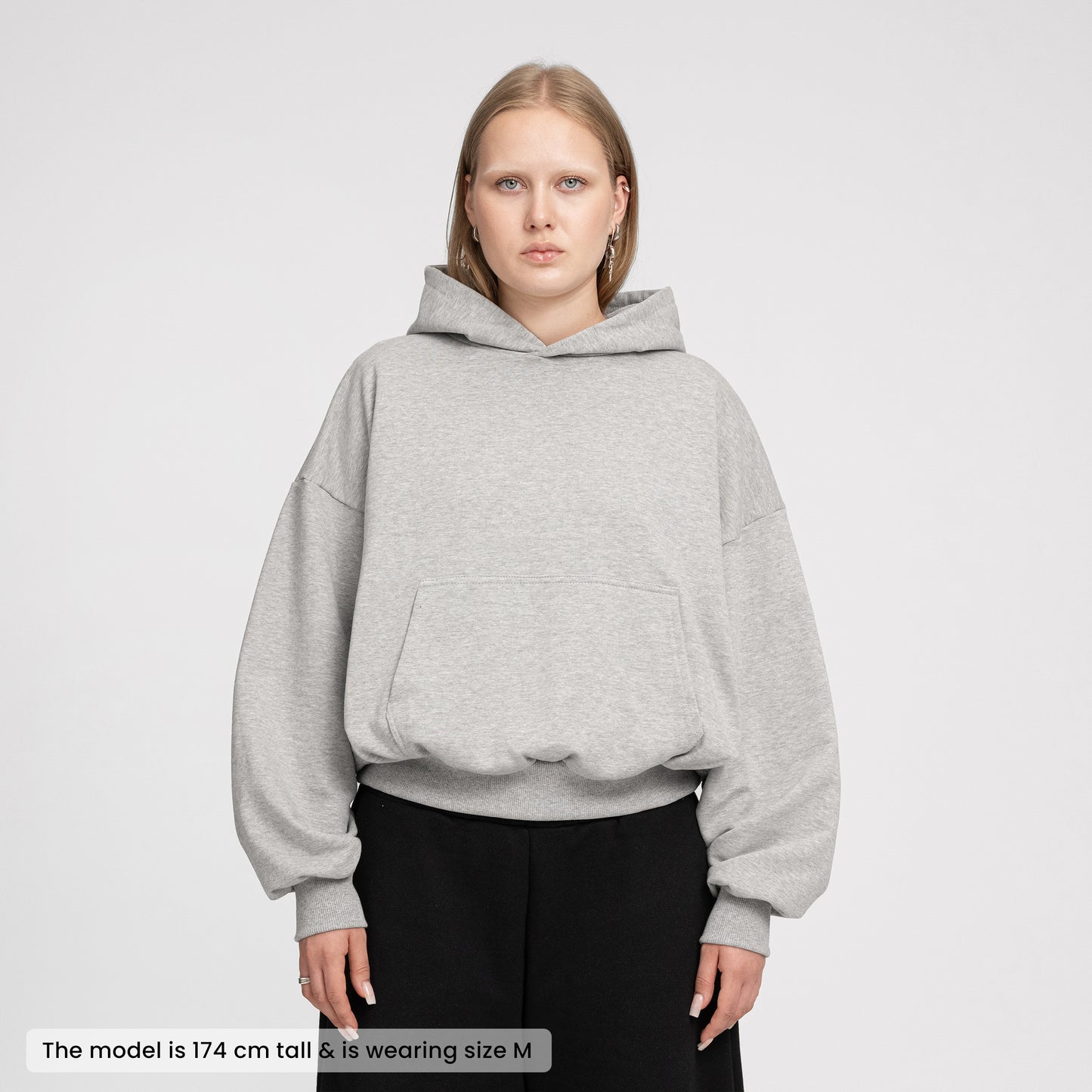 Boxy Flowy Hoodie (Grey)