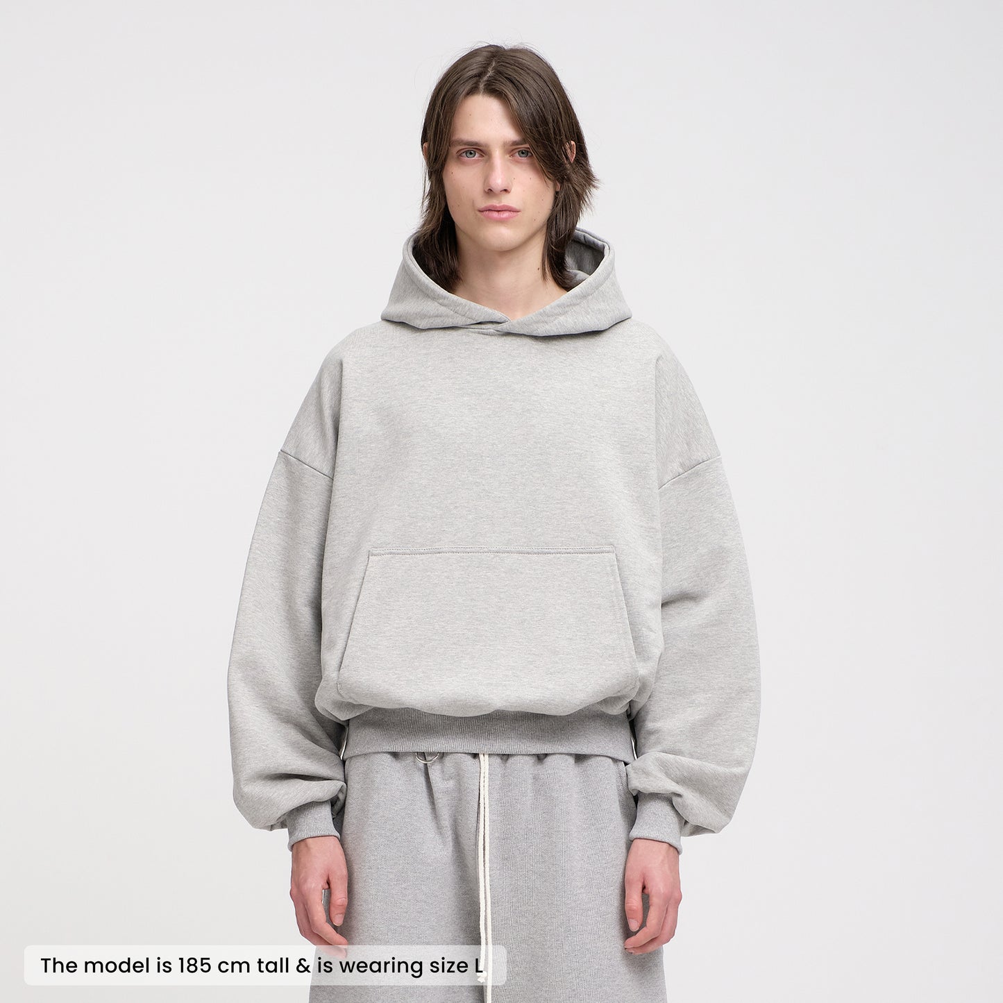 Boxy Flowy Hoodie (Grey)