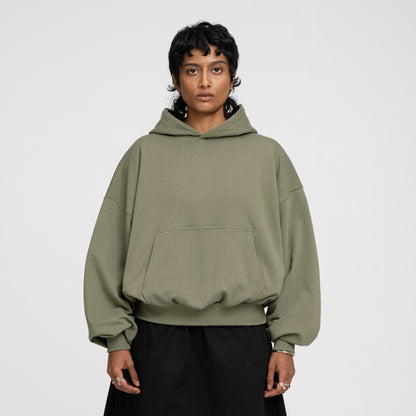 Boxy Flowy Hoodie v2 (Olive)