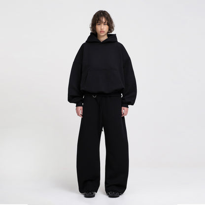 Flowy Barrel Sweatpants (Black)