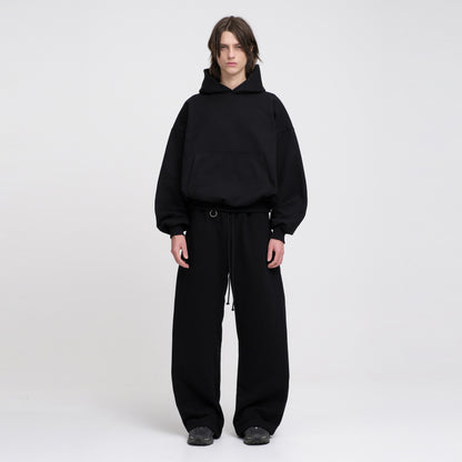 Flowy Barrel Sweatpants (Black)
