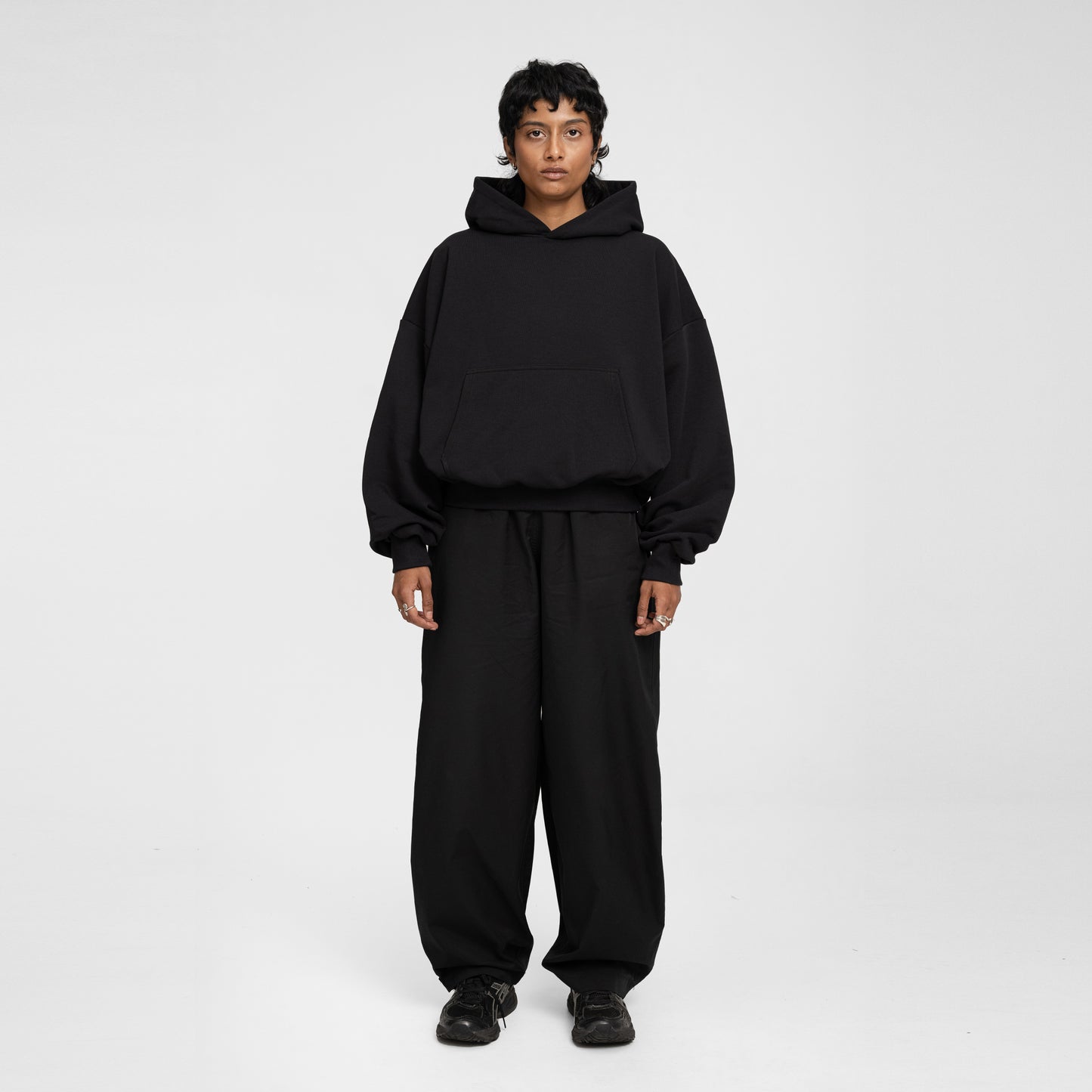 Boxy Flowy Hoodie (Black)