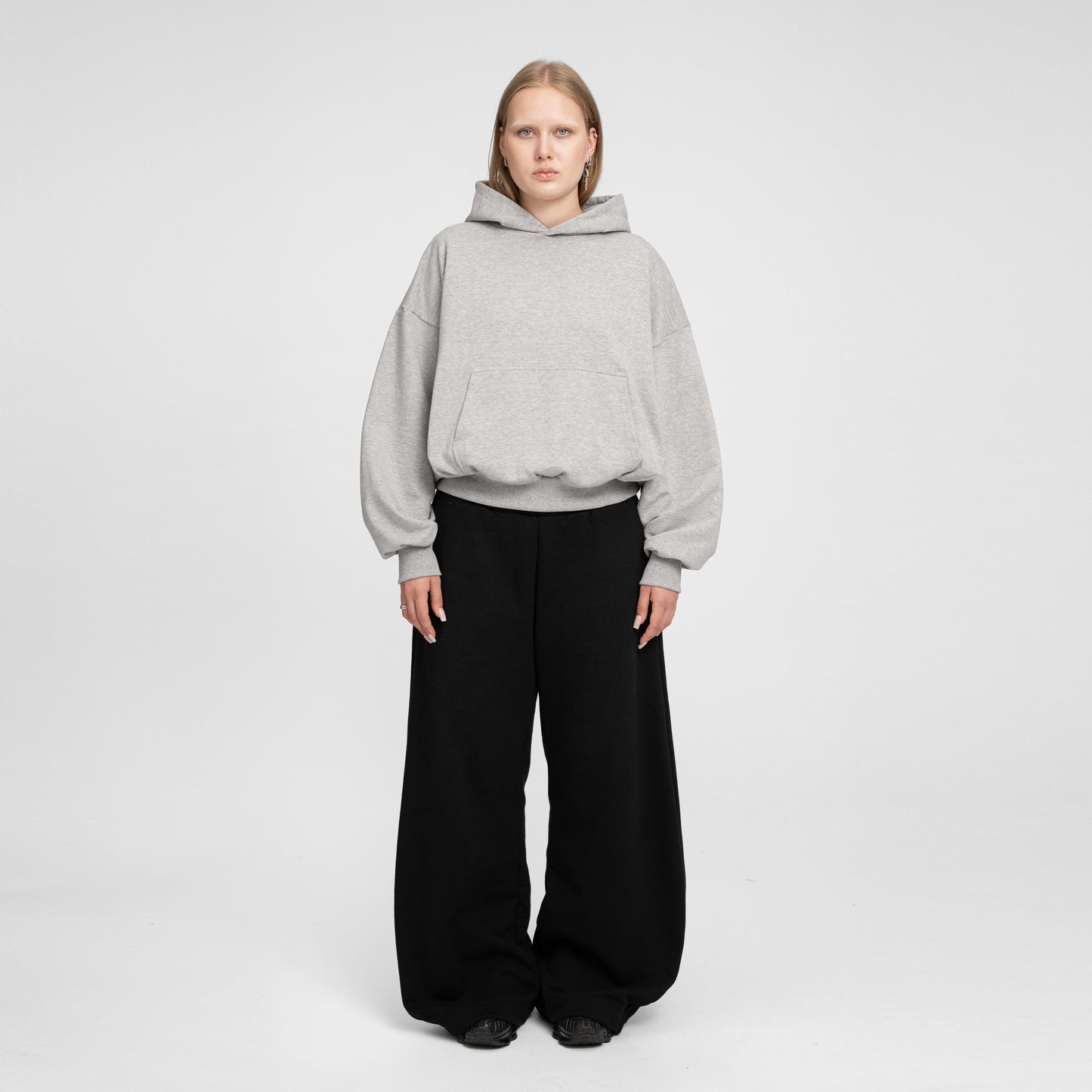 Boxy Flowy Hoodie (Grey)