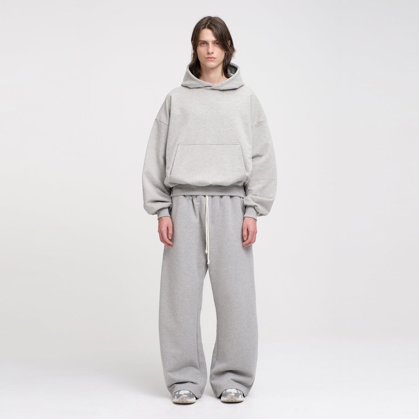 Boxy Flowy Hoodie (Grey)