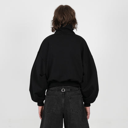 Boxy Flowy Full Zip (Black)