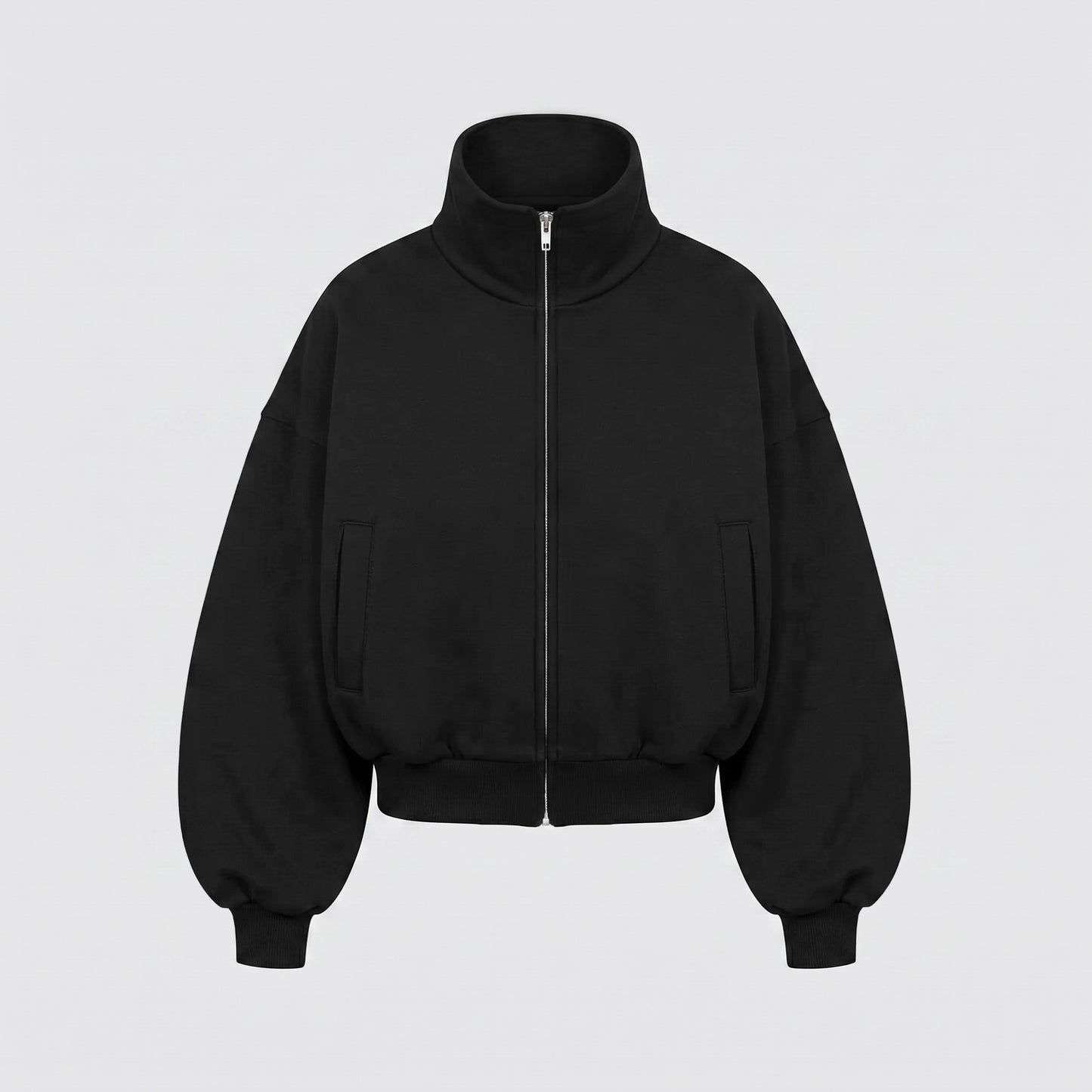 Boxy Flowy Full Zip (Black)