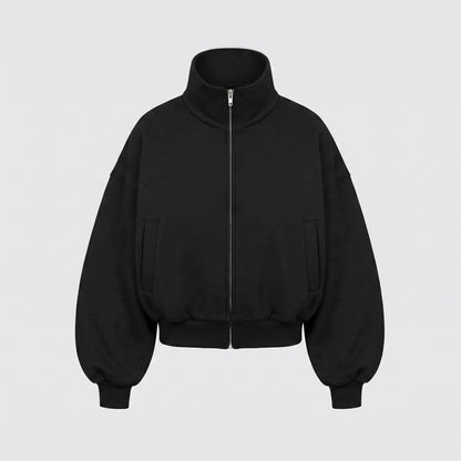 Boxy Flowy Full Zip (Black)
