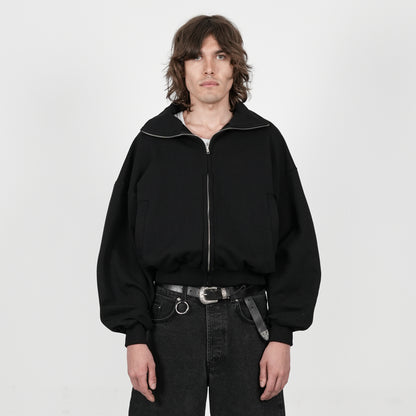 Boxy Flowy Full Zip (Black)
