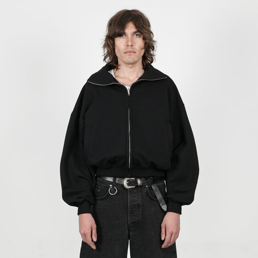 Boxy Flowy Full Zip (Black)