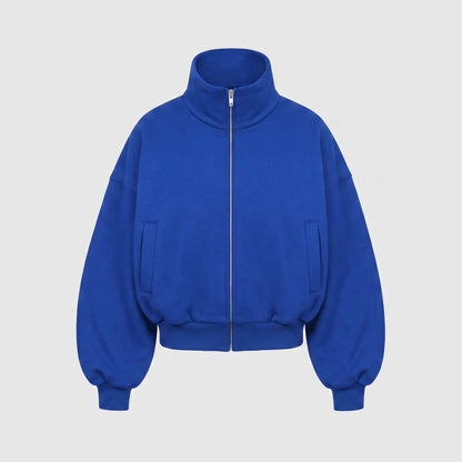 Boxy Flowy Full Zip (Cobalt Blue)