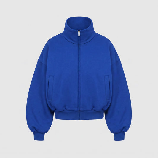 Boxy Flowy Full Zip (Cobalt Blue)