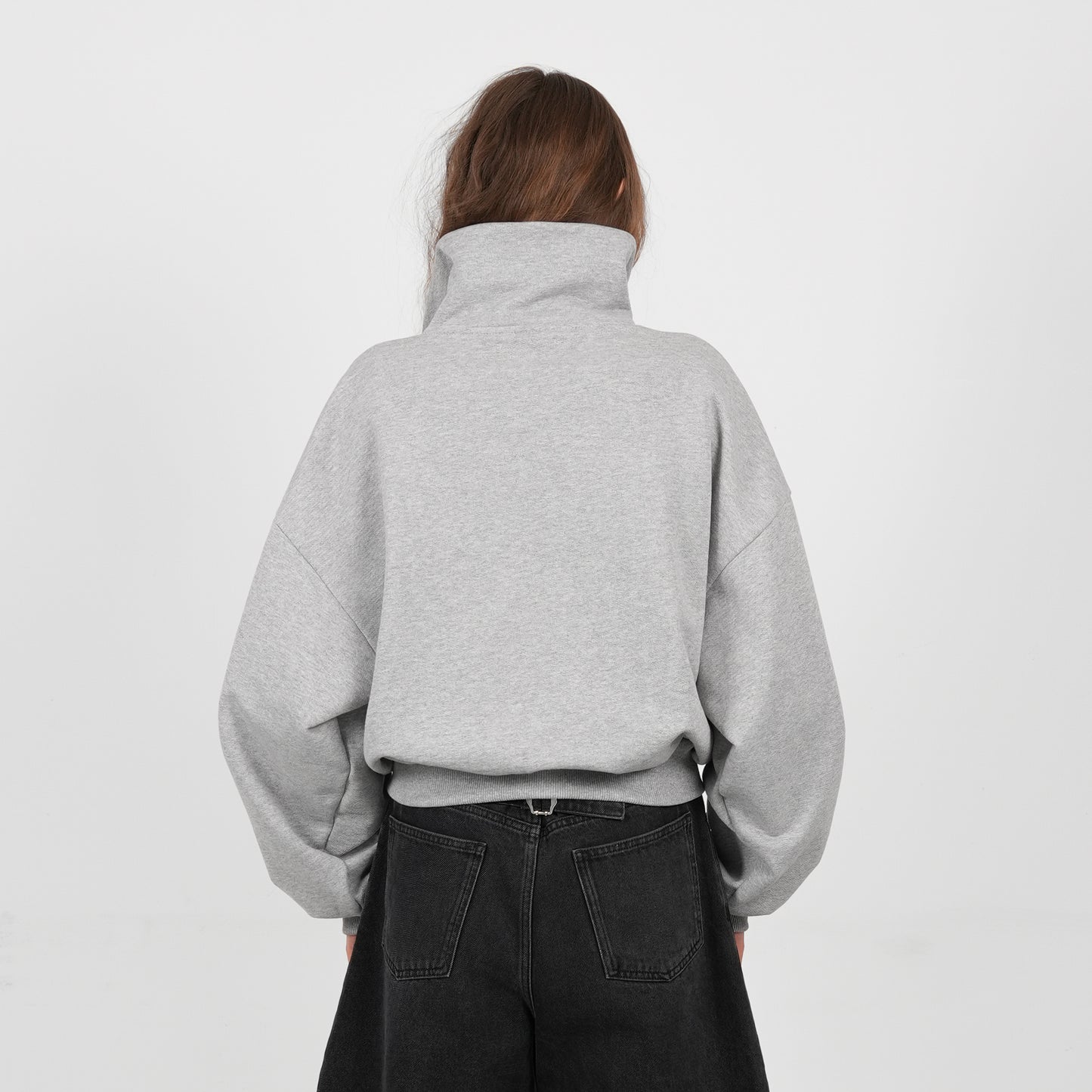 Boxy Flowy Full Zip (Grey)