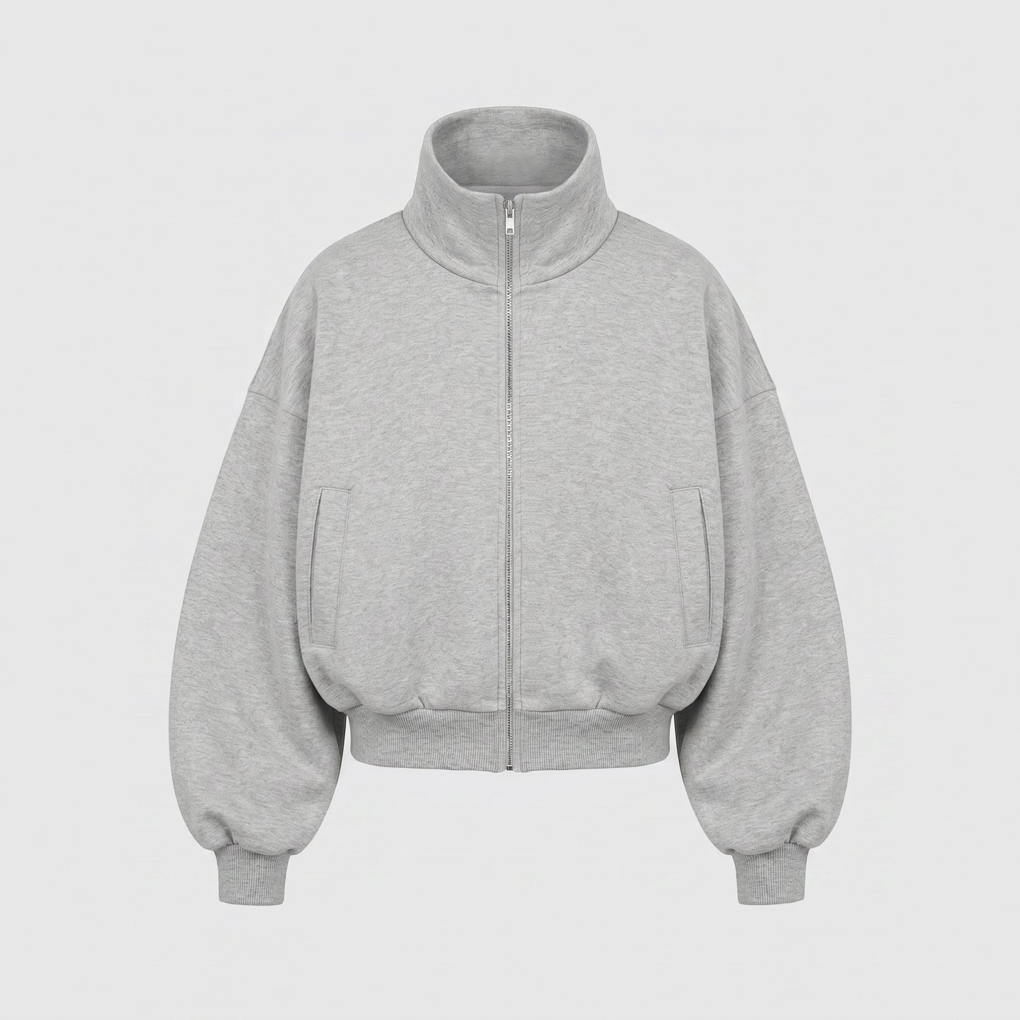 Boxy Flowy Full Zip (Grey)