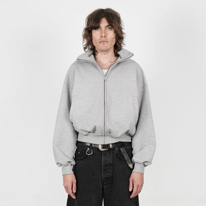 Boxy Flowy Full Zip (Grey)
