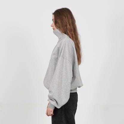 Boxy Flowy Full Zip (Grey)