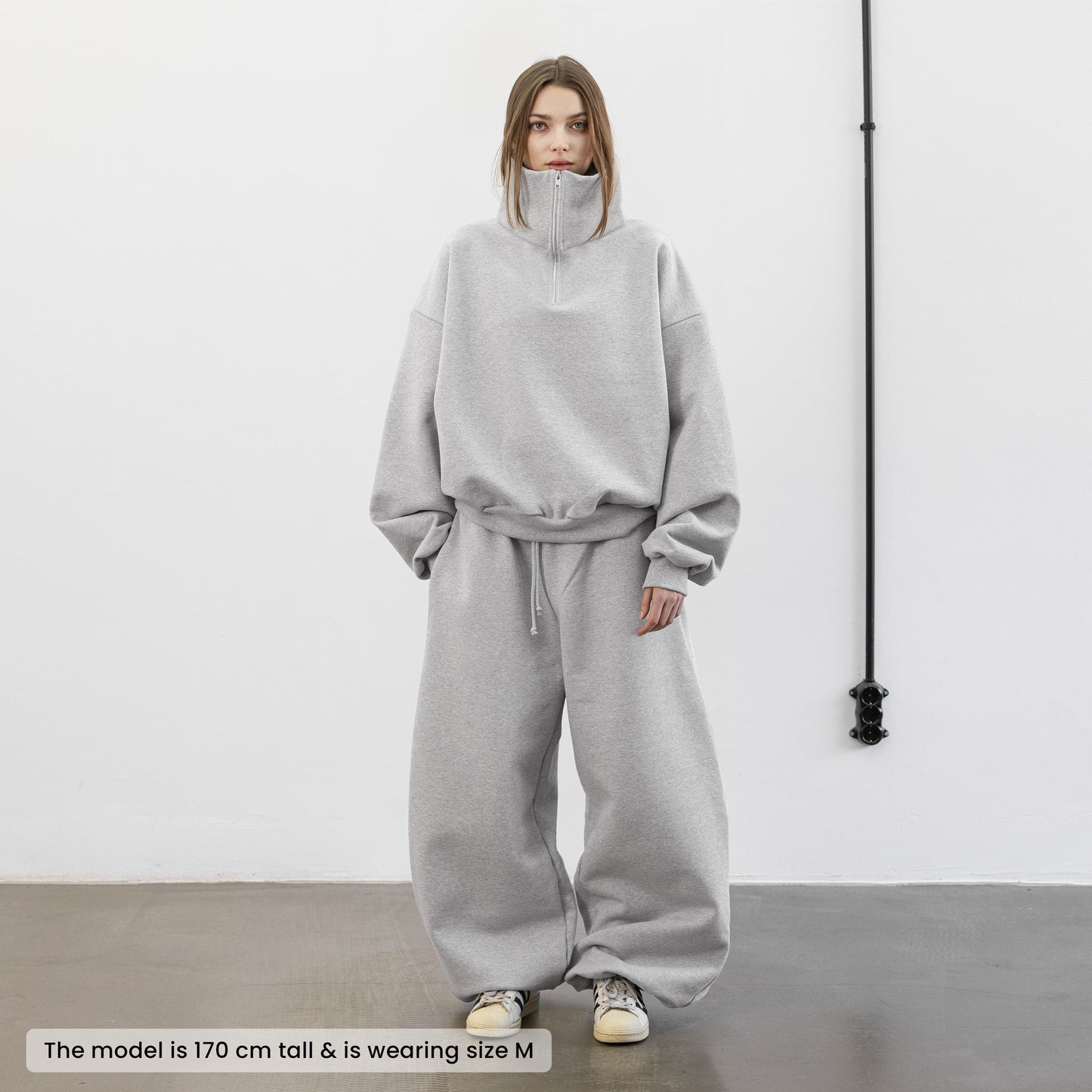 Balloon Fleece Quarter Zip (Grey)