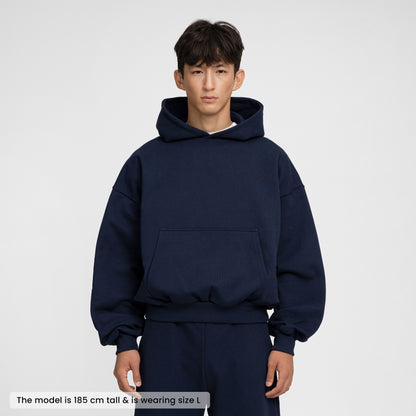 Boxy Ultra Heavyweight Hoodie (Dark Navy)