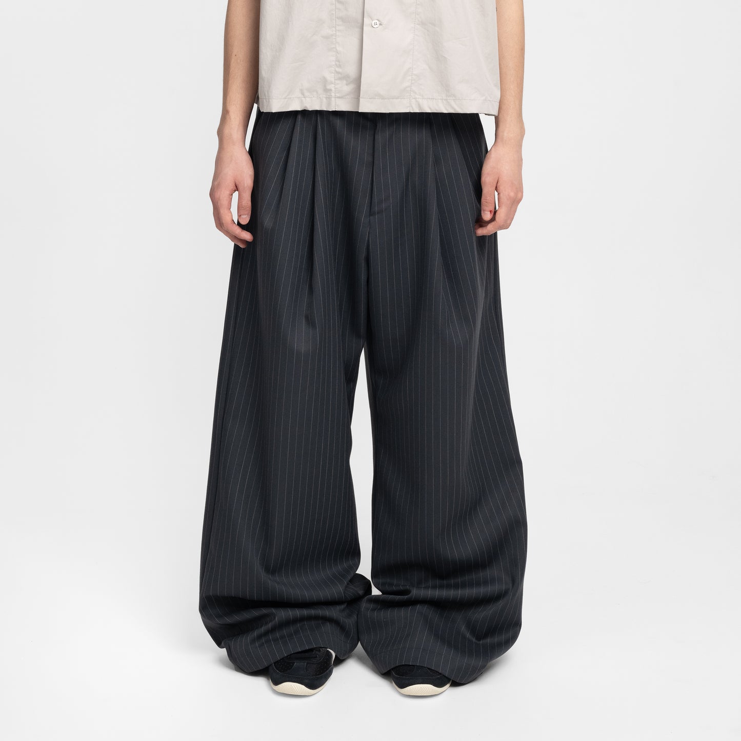 Pinstripe Office Trousers (Graphite)
