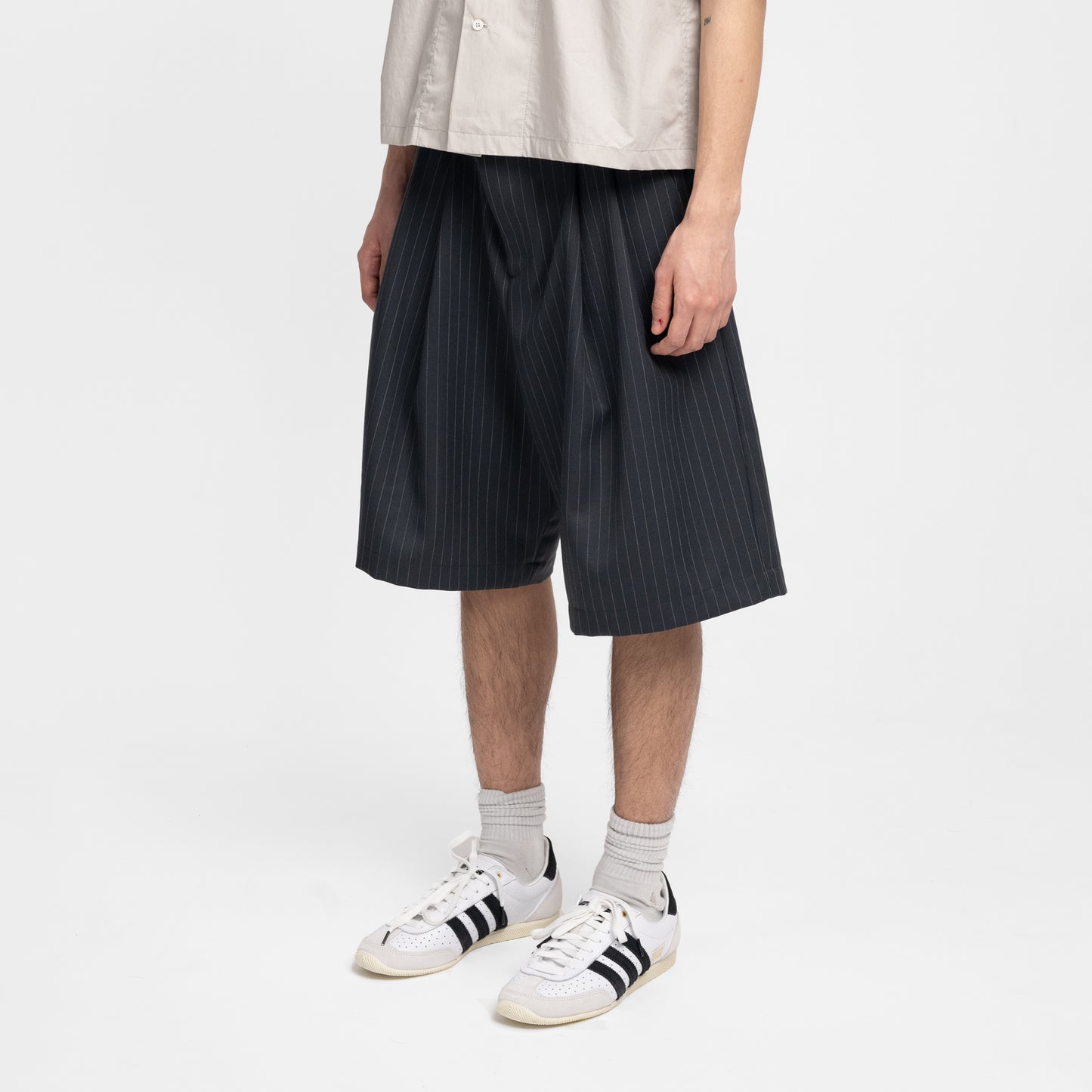 Pinstripe Office Shorts (Graphite)