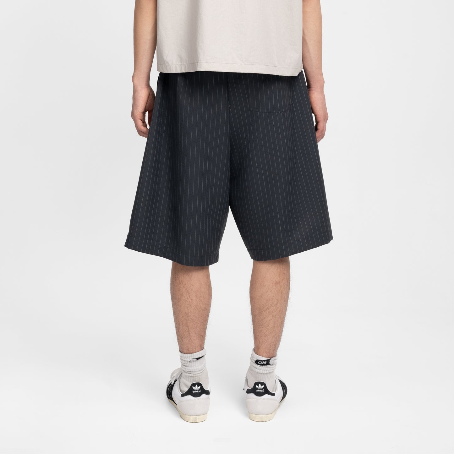 Pinstripe Office Shorts (Graphite)