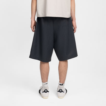Pinstripe Office Shorts (Graphite)